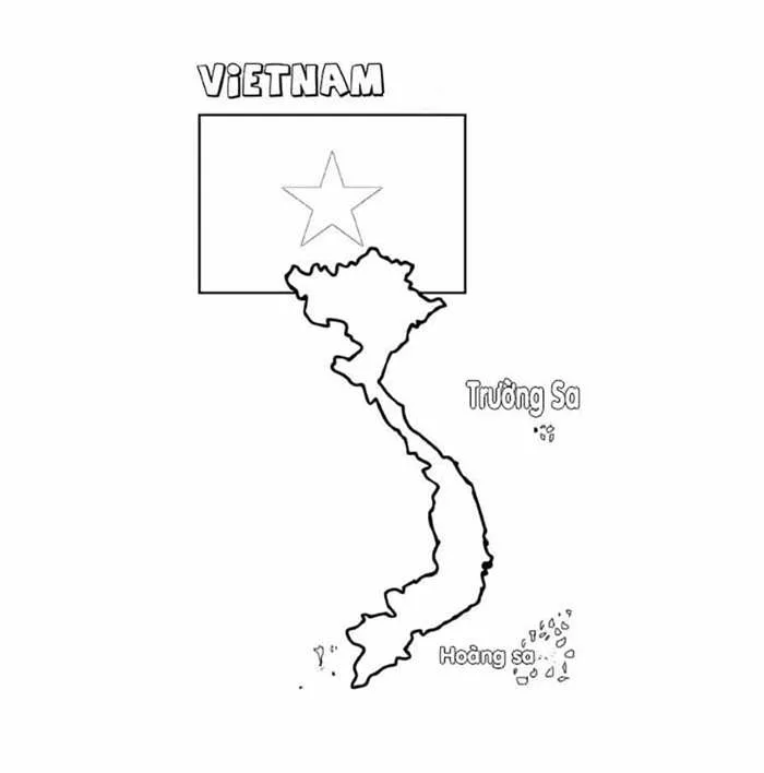Tô màu Bản Đồ Việt Nam Với Hoàng Sa Và Trường Sa - Trang Tô Màu Cho Bé