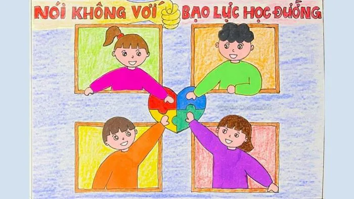 Cách vẽ tranh bạo lực học đường: 50+ mẫu đẹp ý nghĩa nhất