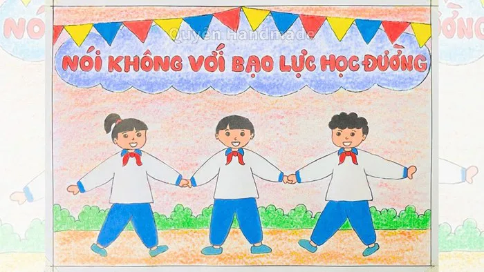Vẽ tranh phòng chống bạo lực học đường | Vẽ tranh bạo lực học đường | Vẽ  bạo lực học đường