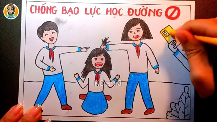 Tranh áp phích - vẽ tranh phòng chống bạo lực học đường | mĩ thuật lớp 8  bài 14 | tranh cổ động