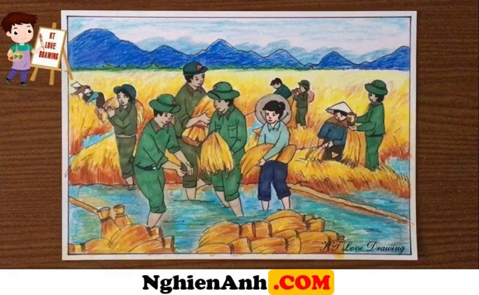 Vẽ tranh chú bộ đội hành quân chiến đấu bảo vệ Tổ quốc - Báo Đồng Khởi  Online