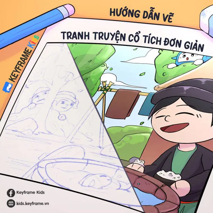 Hướng dẫn vẽ tranh truyện cổ tích đơn giản
