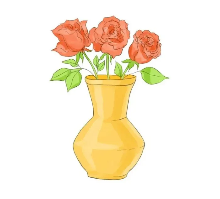 Cách vẽ bình hoa đơn giản mà đẹp, dễ vẽ nhất ai cũng vẽ được