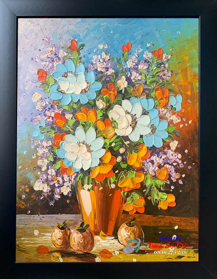 Tranh bình hoa và quả STT139
