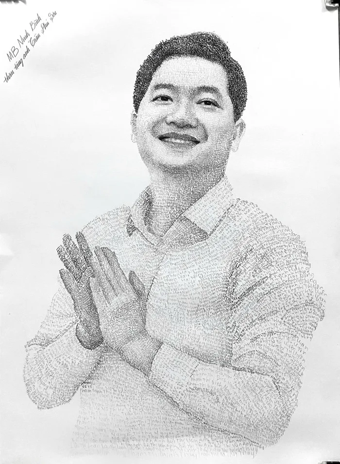 Tranh chân dung vẽ bằng chữ độc đáo - VẼ CHÂN DUNG TP ART Tranh chân dung vẽ bằng chữ độc đáo - VẼ CHÂN DUNG TP ART