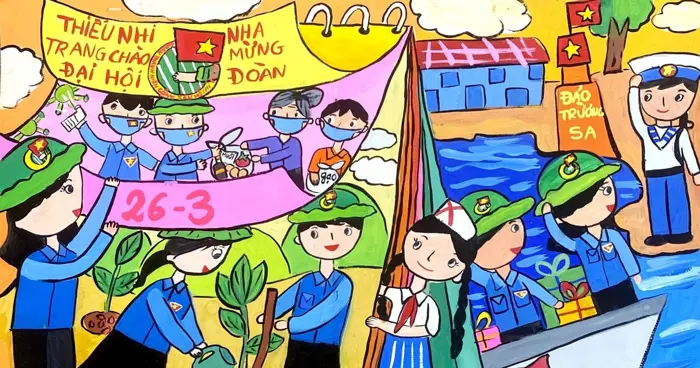 Ấn tượng tranh vẽ chào mừng Đại hội Đoàn XII Ấn tượng tranh vẽ chào mừng Đại hội Đoàn XII