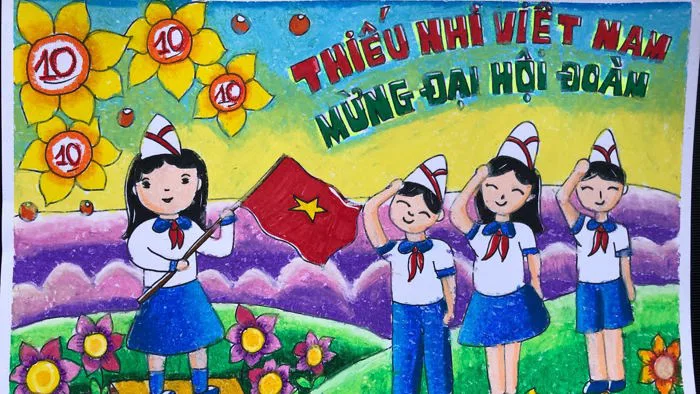 Vẽ tranh Thiếu Nhi Việt Nam Mừng Đại Hội Đoàn | Vẽ tranh Mừng Đại Hội Đoàn | Huỳnh Ngọc Art Vẽ tranh Thiếu Nhi Việt Nam Mừng Đại Hội Đoàn | Vẽ tranh Mừng Đại Hội Đoàn | Huỳnh Ngọc Art