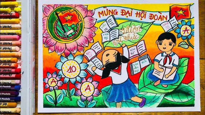 Vẽ tranh Thiếu nhi mừng Đại hội Đoàn mới nhất | Thiếu nhi mừng Đại hội Đoàn | Huỳnh Ngọc ART Vẽ tranh Thiếu nhi mừng Đại hội Đoàn mới nhất | Thiếu nhi mừng Đại hội Đoàn | Huỳnh Ngọc ART