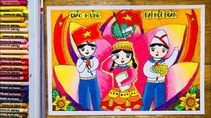 Vẽ tranh Thiếu Nhi Việt Nam Mừng Đại Hội Đoàn mới nhất | Vẽ tranh Mừng Đại Hội Đoàn | Huỳnh Ngọc Art Vẽ tranh Thiếu Nhi Việt Nam Mừng Đại Hội Đoàn mới nhất | Vẽ tranh Mừng Đại Hội Đoàn | Huỳnh Ngọc Art
