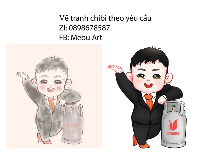 Vẽ chibi theo yêu cầu theo ảnh GIÁ RẺ chỉ từ ₫100,000