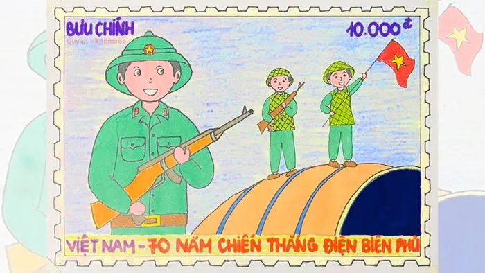 Vẽ tem bưu chính kỷ niệm 70 năm chiến thắng Điện Biên Phủ | Vẽ tranh chiến thắng Điện Biên Phủ (2) Vẽ tem bưu chính kỷ niệm 70 năm chiến thắng Điện Biên Phủ | Vẽ tranh chiến thắng Điện Biên Phủ (2)
