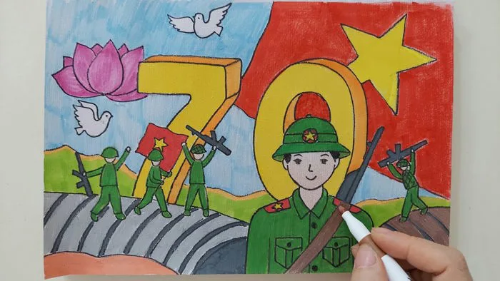 Vẽ kỷ niệm 70 năm chiến thắng Điện Biên phủ | Vẽ tranh chiến thắng Điện Biên Phủ Vẽ kỷ niệm 70 năm chiến thắng Điện Biên phủ | Vẽ tranh chiến thắng Điện Biên Phủ
