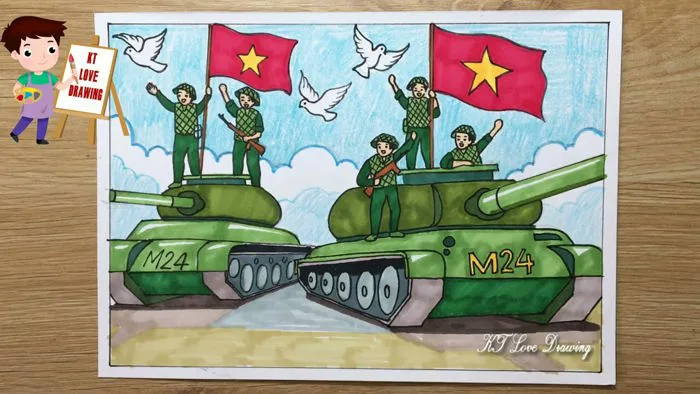 Vẽ tranh kỷ niệm 70 năm chiến thắng Điện Biên Phủ | Vẽ chú bộ đội chiến thắng Điện Biên Phủ P3 Vẽ tranh kỷ niệm 70 năm chiến thắng Điện Biên Phủ | Vẽ chú bộ đội chiến thắng Điện Biên Phủ P3