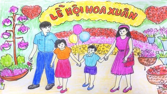 999+ mẫu vẽ tranh ngày Tết vui xuân đẹp, ý nghĩa nhất 2026