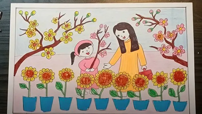 99+ ý tưởng mẫu vẽ tranh ngày Tết vui xuân đẹp, ý nghĩa nhất 2026