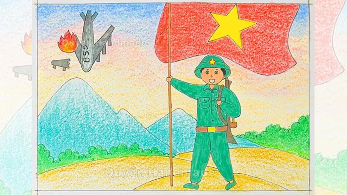 Vẽ chú bộ đội | Cách vẽ chú bộ đội | Vẽ tranh chú bộ đội đơn giản và đẹp  (48)