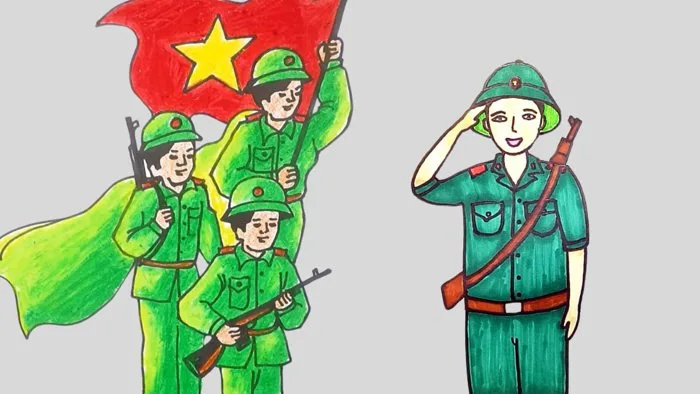 100+ Bức tranh vẽ chú bộ đội đơn giản và đẹp nhất 2026