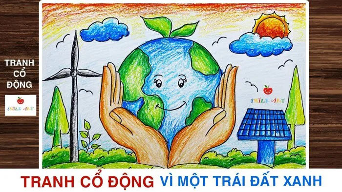 Vẽ ý tưởng trẻ thơ | Vẽ ý tưởng tạo ra năng lượng điện | BẢO VỆ TRÁI ĐẤT  XANH #smileart