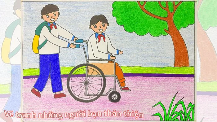 Vẽ tranh yêu thương con người | Vẽ tranh những người bạn thân thiện Vẽ tranh yêu thương con người | Vẽ tranh những người bạn thân thiện