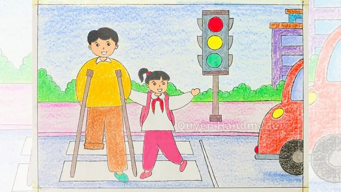 Vẽ tranh yêu thương con người | Vẽ tranh hoạt động vì cộng đồng: Đưa người qua đường Vẽ tranh yêu thương con người | Vẽ tranh hoạt động vì cộng đồng: Đưa người qua đường