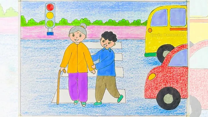 Vẽ tranh an toàn giao thông | Vẽ tranh sắc màu tình nguyện | Vẽ tranh yêu thương con người Vẽ tranh an toàn giao thông | Vẽ tranh sắc màu tình nguyện | Vẽ tranh yêu thương con người