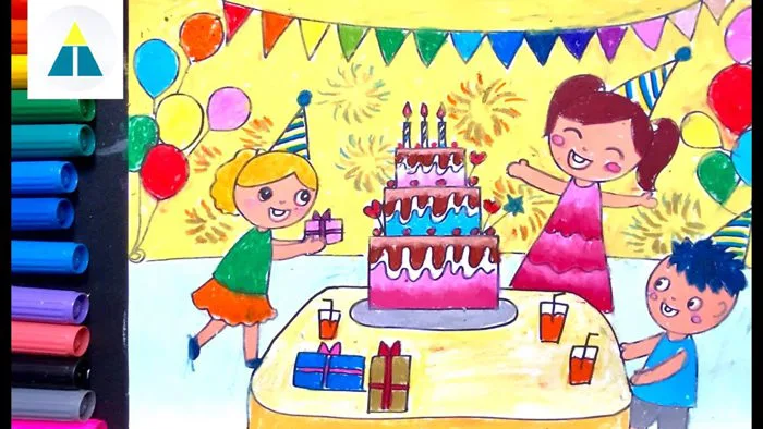 Vẽ tranh Sinh Nhật Vui Vẻ | Vẽ tranh Sinh Nhật | How to draw Happy Birthday