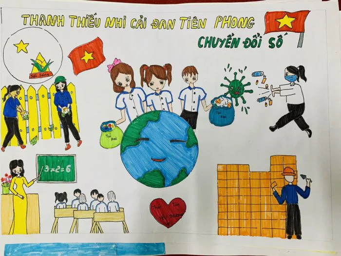 CUỘC THI VẼ TRANH “THANH THIẾU NHI CẢI ĐAN TIÊN PHONG CHUYỂN ĐỔI SỐ”