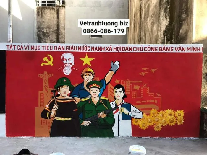 Dịch vụ Vẽ Tranh Tường Cổ Động Tinh Thần Đoàn Kết Dịch vụ Vẽ Tranh Tường Cổ Động Tinh Thần Đoàn Kết