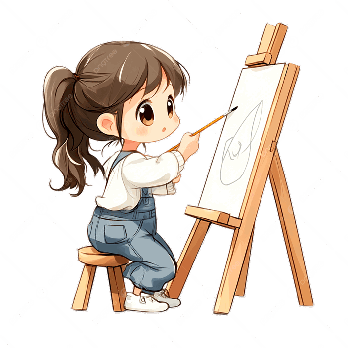 Hình ảnh Cô Gái Dễ Thương Vẽ Trên Giá Vẽ PNG , Clipart Vẽ, Clipart Cô Gái,  Clipart Giá Vẽ PNG trong suốt và Vector để tải xuống miễn phí