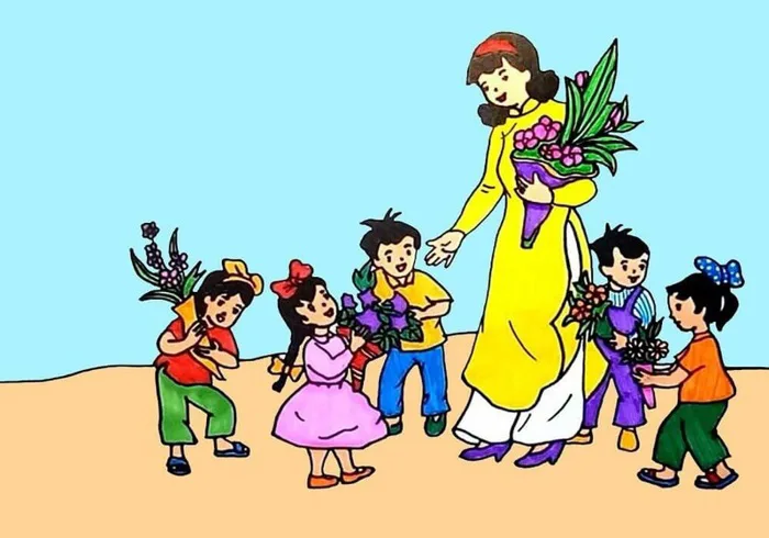 4 bước học vẽ cô giáo và học sinh đơn giản kèm video