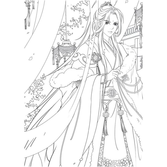 Tranh Tô Màu Anime Cổ Trang - Lạc Vào Thế Giới Hoạt Hình Thời Cổ Đại - Tô  màu trực tuyến