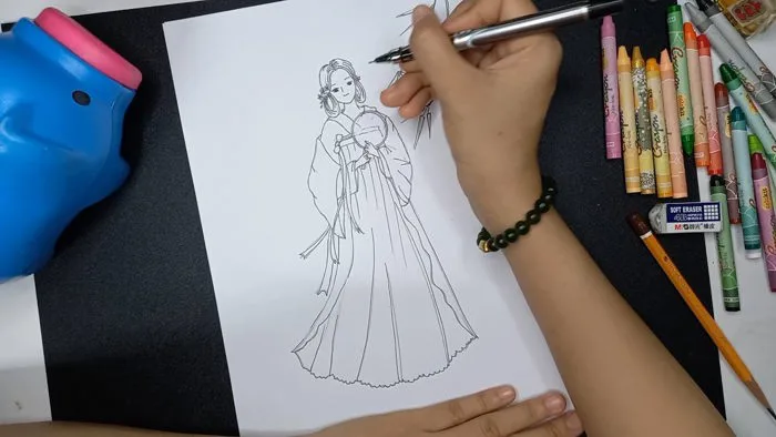 #37 Vẽ cô gái cổ trang xinh đẹp bằng bút chì | Drawing beautiful girls with  a pencil | DIN DIN TV