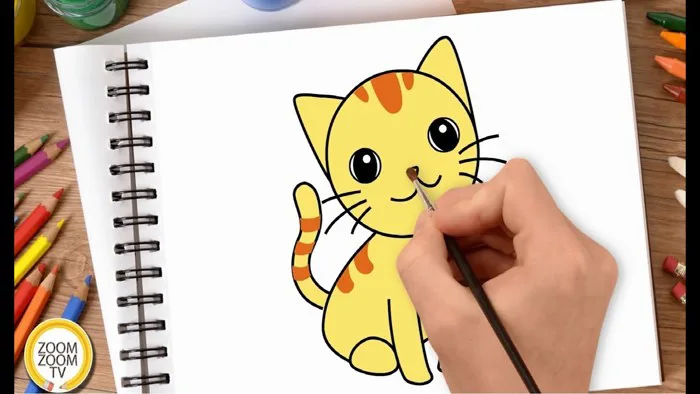 Hướng dẫn cách vẽ CON MÈO CON - Tô màu Con Mèo CON - How to draw a Kitty