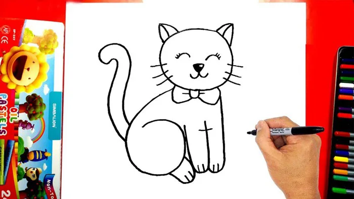 Cách vẽ con mèo đơn giản nhất - Vẽ con mèo đơn giản cute