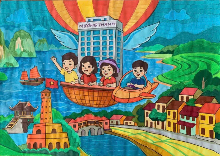 Sắc màu tuổi thơ bay bổng với “Việt Nam trong mắt em” - Cuộc thi vẽ tranh  do tập đoàn Mường Thanh tổ chức