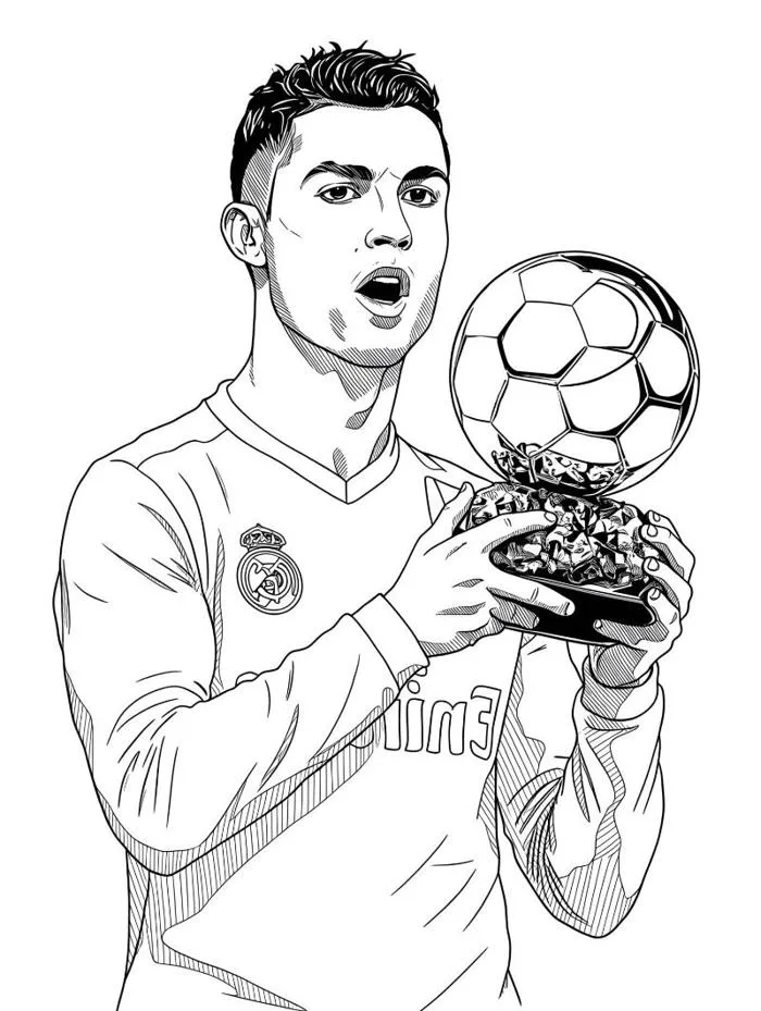 Tranh tô màu Ronaldo đẹp cho bé – Bộ sưu tập dễ in 2025
