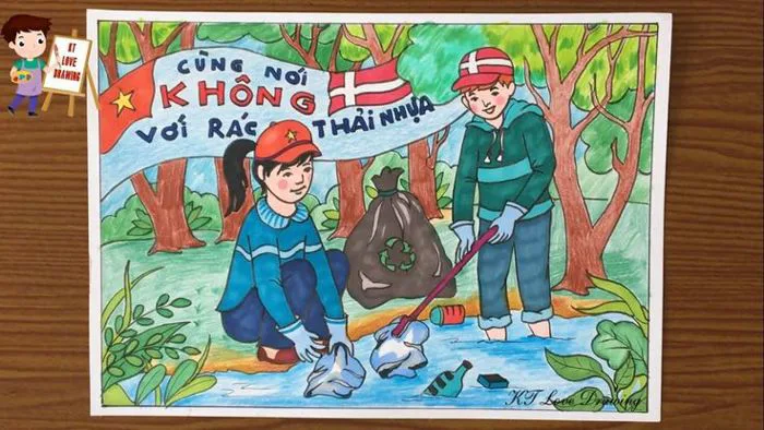 Vẽ tranh đề tài bảo vệ môi trường: Cuộc sống xanh / Vẽ tranh cổ động / Đan  Mạch trong mắt em P2
