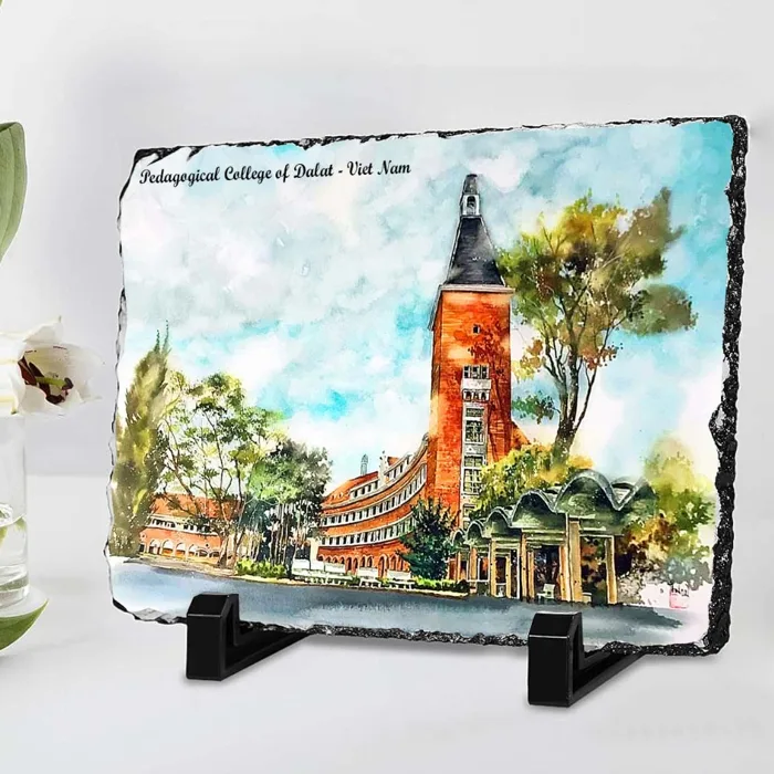 Tranh đá thiên nhiên in hình vẽ danh lam thắng cảnh quê hương, quà tặng lưu  niệm du lịch Việt Nam
