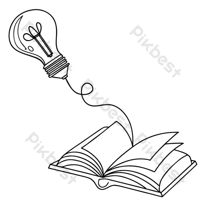Tải miễn phí Bóng đèn Phía Trên Cuốn Sách,Tranh Vẽ Nghệ Thuật Một đường  Liên Tục,đường Nét Mở Với đèn. | JPG chuyên nghiệp - Pikbest