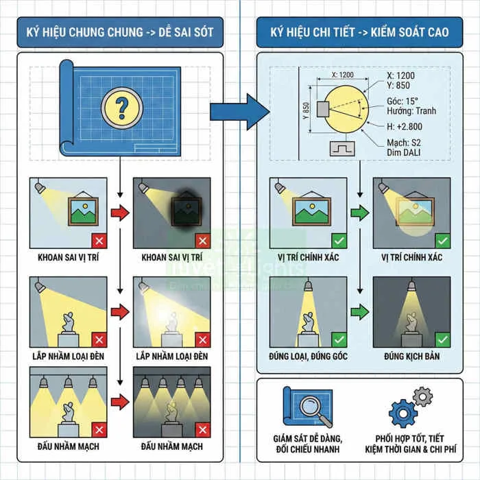 Ký hiệu đèn spotlight là gì? Ý nghĩa trong bản vẽ kỹ thuật