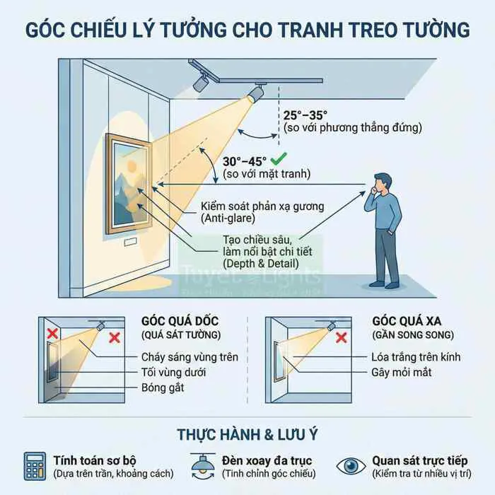 Cách chọn đèn spotlight chiếu tranh đúng chuẩn ánh sáng