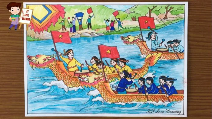 Vẽ tranh đề tài Lễ hội đua thuyền rồng - Mỹ thuật 9 / How to draw of a spring festival theme. Vẽ tranh đề tài Lễ hội đua thuyền rồng - Mỹ thuật 9 / How to draw of a spring festival theme.