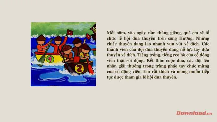 Kể về lễ hội đua thuyền (28 mẫu) - Tập làm văn lớp 3 Kể về lễ hội đua thuyền (28 mẫu) - Tập làm văn lớp 3