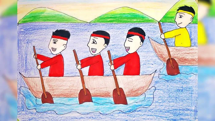 Vẽ Lễ hội đua thuyền quê em | Vẽ tranh đề tài Lễ hội quê em đơn giản Vẽ Lễ hội đua thuyền quê em | Vẽ tranh đề tài Lễ hội quê em đơn giản