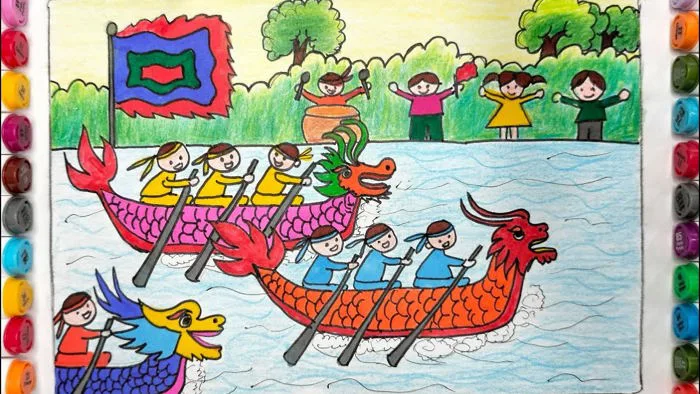 Cách vẽ tranh đề tài lễ hội đua thuyền rồng/Mỹ thuật lớp 9|Love Drawings Cách vẽ tranh đề tài lễ hội đua thuyền rồng/Mỹ thuật lớp 9|Love Drawings