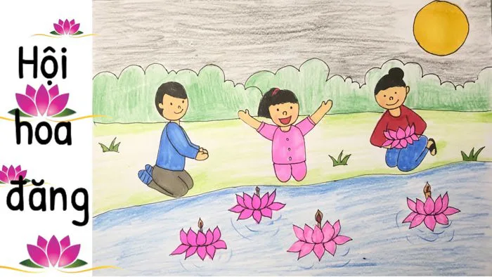 Vẽ Lễ hội quê em | Vẽ Hội hoa đăng | Draw lantern festival