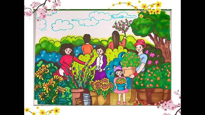 15+ mẫu vẽ tranh lễ hội đẹp, ấn tượng nhất
