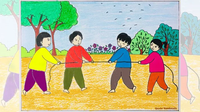 Vẽ tranh cuộc sống quanh em | Vẽ tranh trò chơi dân gian | Vẽ trò chơi dân gian kéo co Vẽ tranh cuộc sống quanh em | Vẽ tranh trò chơi dân gian | Vẽ trò chơi dân gian kéo co