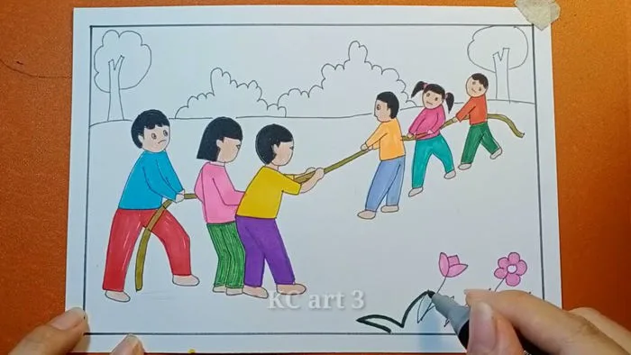 mĩ thuật 8 bài 2 một số dạng bố cục trong tranh sinh hoạt - vẽ trò chơi dân gian kéo co - mt8 b2 mĩ thuật 8 bài 2 một số dạng bố cục trong tranh sinh hoạt - vẽ trò chơi dân gian kéo co - mt8 b2