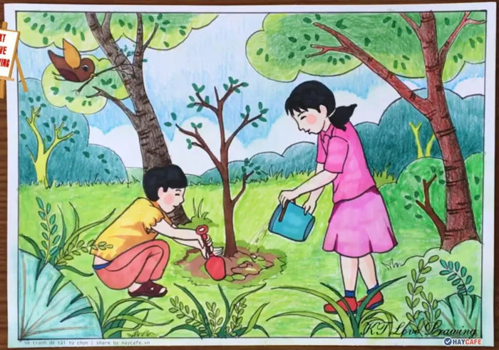Mẫu Vẽ Tranh Theo Đề Tài Tự Chọn Cho Các Bé Thiếu Nhi - Moc247